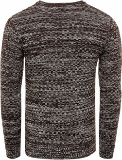 Ronde hals gebreide trui Bruin - 3XL