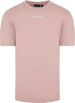 Ronde Hals Korte Mouw Heren Roze Mede Oversize T-Shirt 204 1 09 10 0339