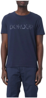 Ronde hals T-shirt Dondup , Blue , Heren - 2Xl,L,M,S