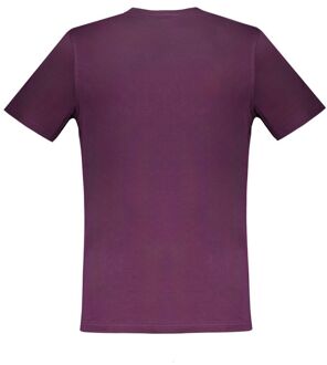Ronde Hals T-shirt Effen Paars - maat