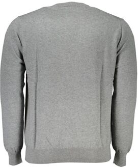 Ronde Hals Trui Casual Breiwerk Grijs - 2XL