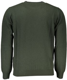Ronde Hals Trui Effen Groen Donkergroen