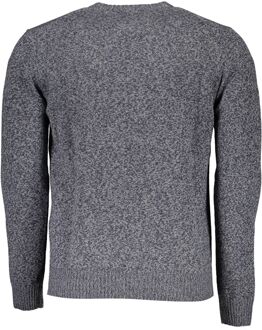 Ronde Hals Trui Melange Brei Donkergrijs