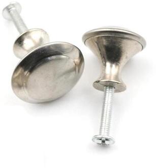 Ronde Handvat Staal Sngle Gat Met Montage Schroef Keuken Kledingkast Knoppen Kast Knoppen Hardware Deur Meubels Y2C0 Zilver
