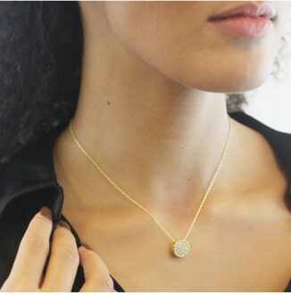 Ronde hangers - Oostenrijks kristal Wit & Goud - One Size