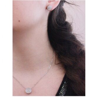 Ronde hangers - Oostenrijks kristal Wit Zilver - One Size