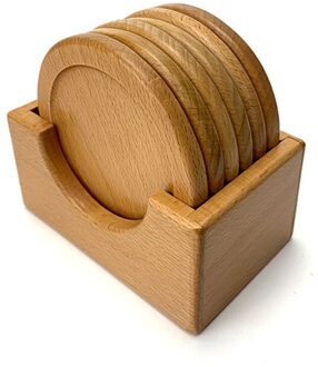 Ronde Houten Geïsoleerde Schotel Mok Onderzetters Non-Slip Mat Houten Placemat Koffie Bar Cup Tafel Pad Onderzetters desktop