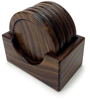 Ronde Houten Geïsoleerde Schotel Mok Onderzetters Non-Slip Mat Houten Placemat Thee Koffie N1HF B