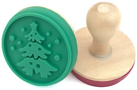 Ronde Houten Rubber Stempel Handvat Voor Handgemaakte Diy Stempel Kids Craft Christmas tree