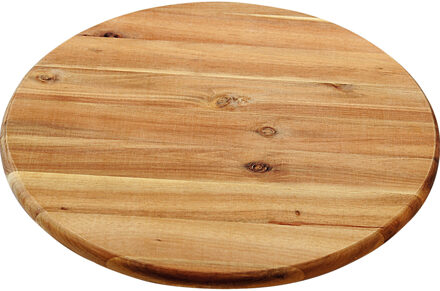 Ronde kaasplank/borrelplank van acaciahout 40 cm draaiplateau - Serveerplanken Bruin