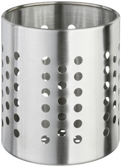Ronde keukengerei houder - zilver - 13,5 cm - RVS