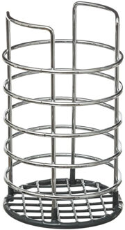 Ronde keukengerei houder zilver 19,5 cm van RVS