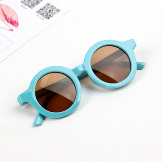 Ronde Kinderen Zonnebril Jongens Meisjes Vintage Zonnebril Uv-bescherming Classic Kinderen Eyewear Zonnebril Bril Blauw