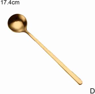 Ronde Kop Bar Lepel Golden Rvs Retro Stijl Bar Koffie Roeren Thuis Keuken Lange Handvat Vierkante Cup Lepel Roze