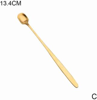 Ronde Kop Bar Lepel Golden Rvs Retro Stijl Bar Koffie Roeren Thuis Keuken Lange Handvat Vierkante Cup Lepel Zilver