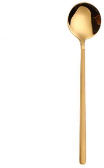 Ronde Kop Lange Handvat Kleurrijke Lepel Lange Steel Lepels Bestek Koffie Drinken Gereedschap Keuken Gadget Theelepels GD