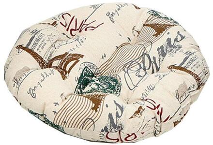 Ronde Kussen Bureaustoel Sofa Katoen Linnen Kussens Japanse Stijl Geometrische Tatami Auto Decoratie Zitkussens brief