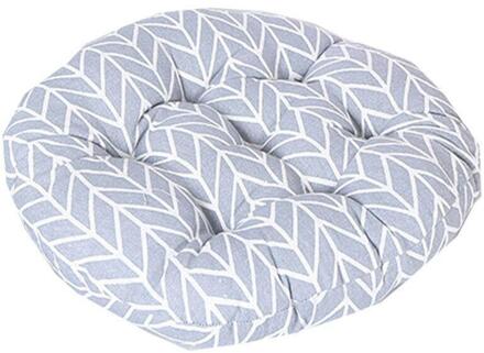 Ronde Kussen Bureaustoel Sofa Katoen Linnen Kussens Japanse Stijl Geometrische Tatami Auto Decoratie Zitkussens grijs