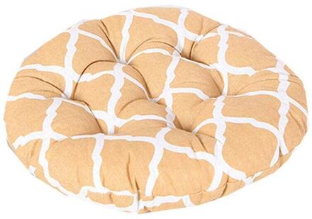 Ronde Kussen Bureaustoel Sofa Katoen Linnen Kussens Japanse Stijl Geometrische Tatami Auto Decoratie Zitkussens oranje