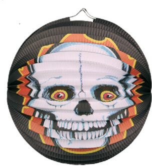 Ronde lampion 25 cm doodskop