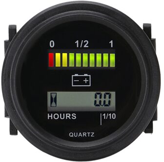 Ronde Lcd Urenteller met Led Batterij Indicator Gauge Gauge 12V 24V 36V 48V 72V voor Golf Auto Tractor Veegmachine