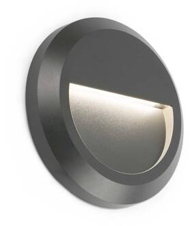 Ronde LED outdoor wandlamp Grant donkergrijs