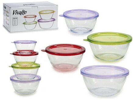 Ronde Lunch Box Met Deksel (22X20X42 Cm) (4 Stuks)