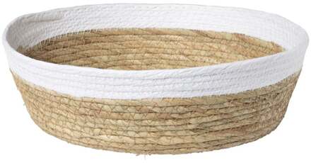 Ronde mand met witte rand - ø30x9 cm