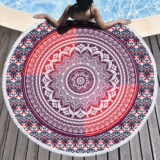 Ronde Mandala Strand Deken Hippie Indian Mandala Kleed Strand Handdoek Meditatie Tapijt Diameter 59 Inches (150 Cm)