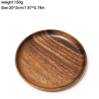 Ronde Massief Houten Lade Servies Sets Trinket Dish Set Sushi Fruit Thee Dienblad Dessert Platen Acacia Houten Diner Ontbijt Platen 20X2CM