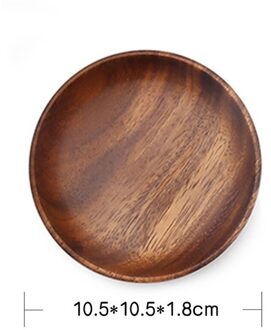 Ronde Massief Houten Plaat Hele Acacia Hout Fruit Gerechten Houten Schotel Thee Dienblad Dessert Diner Ontbijt Plaat Servies Set 10.5x1.8cm