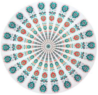 Ronde Mat Sjaal Mandala Tapestry Strand Picknick Gooien Tapijt Deken Bohemen Grassplot Matten Wxv wit