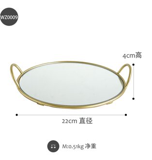 Ronde Messing Handvat Opslag Lade Thuis Spiegel Opbergvak Entree Cosmetische Sieraden Glas Plaat Voedsel Foto Lade Fotografie Props