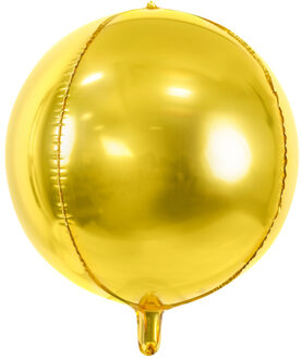 Ronde metallic goudkleurige aluminium ballon - Decoratie > Ballonnen