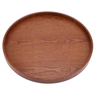 Ronde Natuurlijke Houten Dienblad Houten Plaat Thee Voedsel Gerechten Water Drink Schotel Fruit Dessert Taart Snack Snoep Schotel 37.5cm