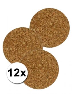 Ronde onderzetters kurk 12 stuks - Action products