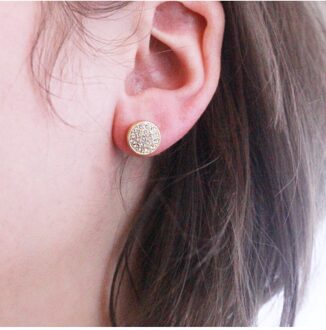 Ronde oorbellen - Oostenrijks kristal Wit & Goud