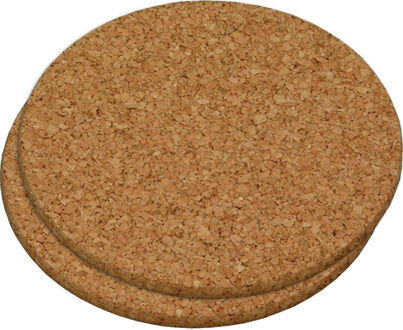 Ronde pannen onderzetters van kurk - 2x - D17 cm - Voor hete pannen en ovenschalen