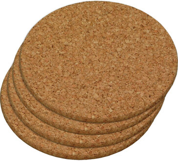 Ronde pannen onderzetters van kurk - 4x - D17 cm - Voor hete pannen en ovenschalen