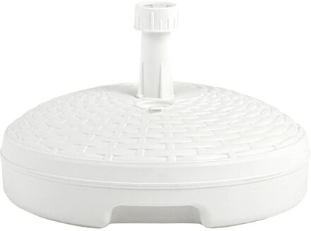 Ronde parasolvoet - wit - rotan kunststof - D45 cm - vullen met zand/water