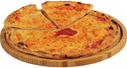 Ronde pizza snijplank/serveerplank van bamboe hout 32 cm - Serveerplanken Bruin