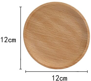 Ronde Plaat Snack Houten Taart Vruchten Schotel Kamer Dessert Dienblad Milieuvriendelijke Sushi Servies Party Voor Home Hotel School 12cm