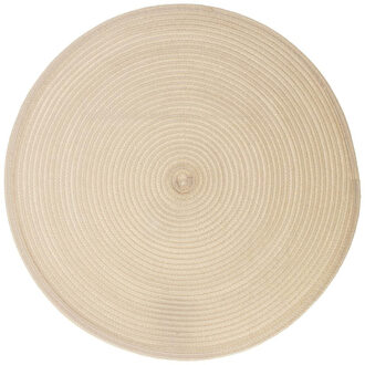 Ronde placemat gevlochten kunststof beige 38 cm - Placemats