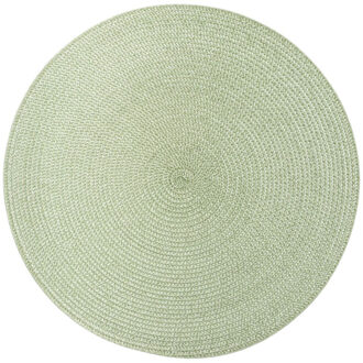 Ronde placemat gevlochten kunststof salie groen 38 cm