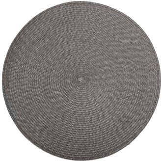 ronde placemat - grijs - gevlochten kunststof - 38 cm - Onderleggers