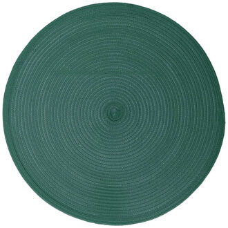 ronde placemat - groen - gevlochten kunststof - 38 cm - Onderleggers