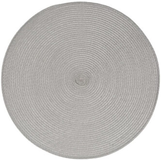 ronde placemat - lichtgrijs - gevlochten kunststof - 38 cm - Onderleggers