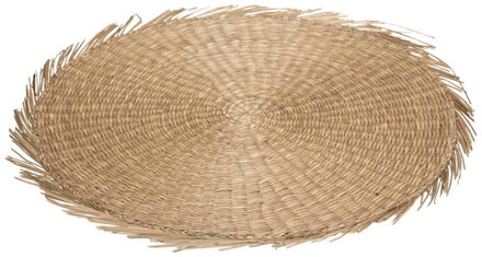 Ronde placemat raffia naturel 38 cm - Placemats Bruin