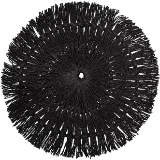Ronde placemat raffia zwart 38 cm