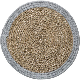 Ronde placemat zeegras grijs 39 cm - Placemats